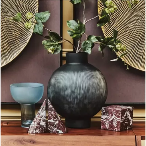 Carved Vase, Gianni, Grey