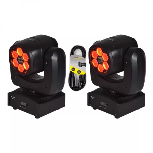QTX Bee-Eye LED 90W Moving Head Twin Pack Bundle