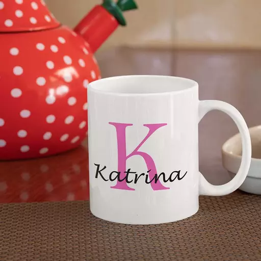 Custom name & initial mug personalised name and intial mug