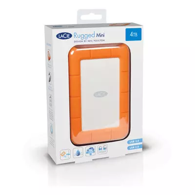 LaCie Rugged Mini external hard drive 2000 GB Orange, Silver