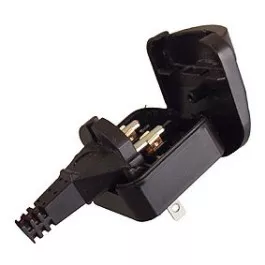 Non-earthed Schuko Plug to USA 3 Pin Plug (SAP), Black