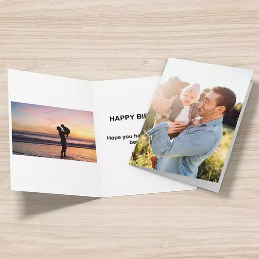 Two Photos Birthday Card with Customisable Text