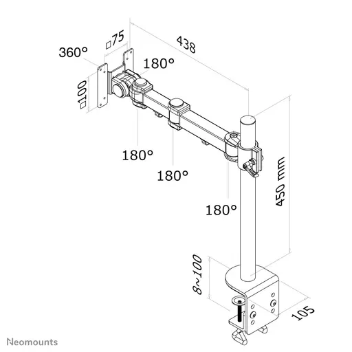 Neomounts monitor arm desk mount