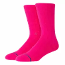 Stance-Icon-Crew-Socks-Flurescent-Pink.webp