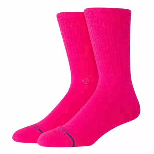 Stance-Icon-Crew-Socks-Flurescent-Pink.webp