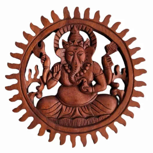 Wooden Ganesh Plaque