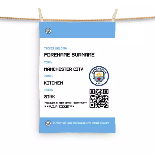 Manchester City Ticket Tea Towel
