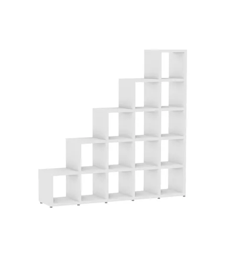White Storage Step Cube Shelving 5 x 5