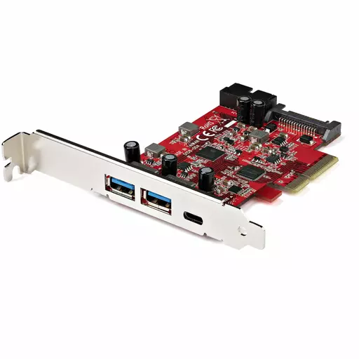 StarTech.com 5-Port USB PCIe Card - 10Gbps USB 3.1 Gen 2 PCIe Card w/ 1x USB-C & 2x USB-A - 1x 2 Port IDC (Internal 5Gbps USB Header Expansion) - USB C PCI Express Controller Card