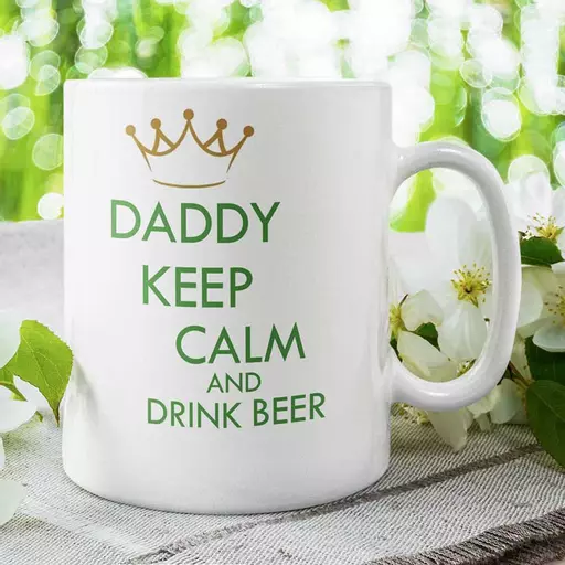 Personalised 'Daddy Keep Calm & Drink Beer' Mug