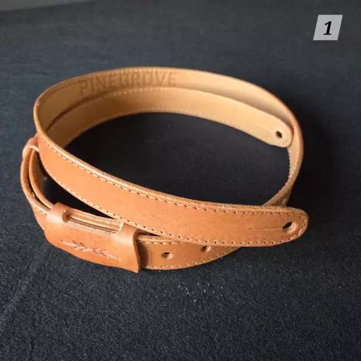 GS55 Tan Leather Guitar Strap - B-stock