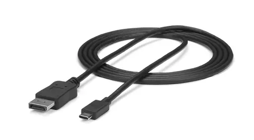 StarTech.com 6ft/1.8m USB C to DisplayPort 1.2 Cable 4K 60Hz - USB-C to DisplayPort Adapter Cable HBR2 - USB Type-C DP Alt Mode to DP Monitor Video Cable - Works w/ Thunderbolt 3 - Black