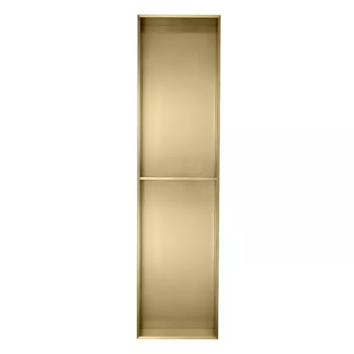 1200 x 300mm Shower Niche with Shelf - Brushed Brass