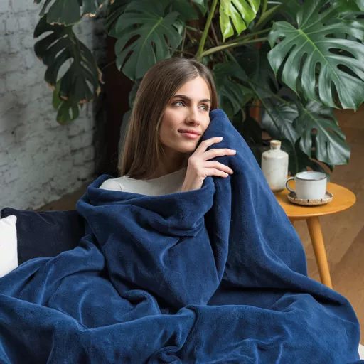 Dreamland Intelliheat Navy Throw
