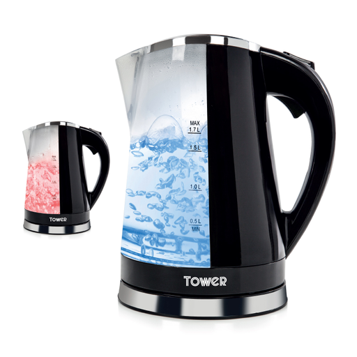 Tower Led Colour Changing Kettle 1.7 Litre Black