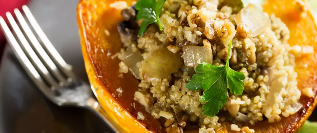 Quinoa and Vegetable Stuffed Acorn Squash