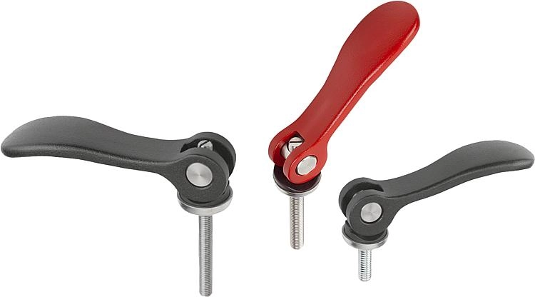 K0006 Adjustable Cam Levers With Aluminium Handles & Stainless Steel Threads M5-M10
