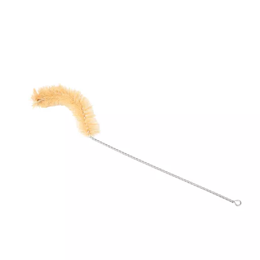 Brushes, flask, curved bristle head, 50 m diameter x 100 mm long, with hinged centre joint, wood handle