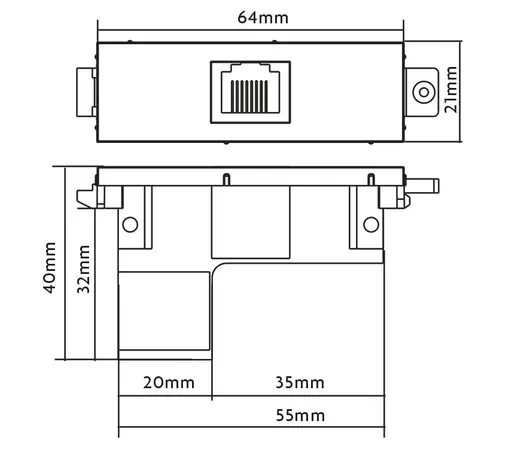 Vision TC3 RJ45 socket-outlet RJ-45 White