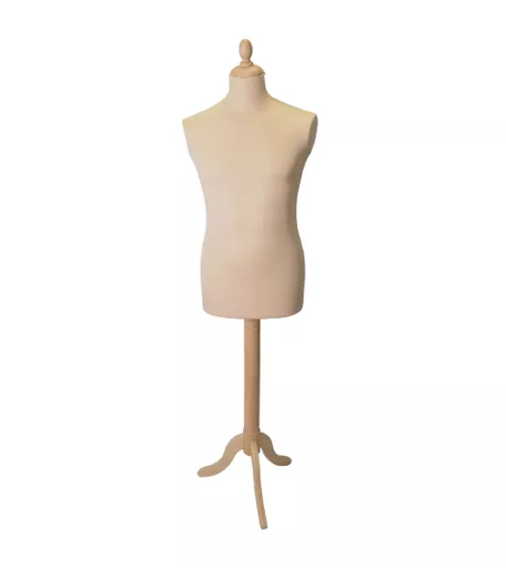 Male Tailors Dummy with Tripod Base - Natural