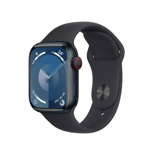 Apple Watch Series 9 41 mm Digital 352 x 430 pixels Touchscreen 4G Black Wi-Fi GPS (satellite)