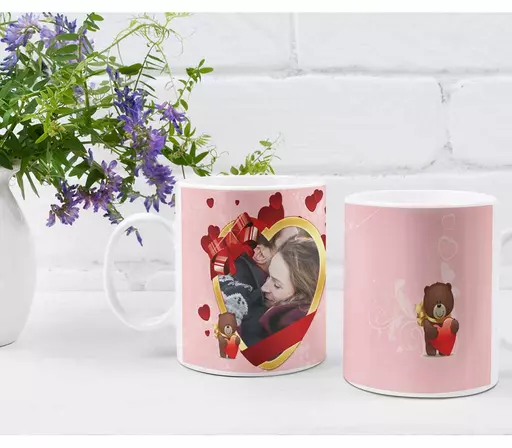 Personalised Romantic Heart Photo Mug Gift