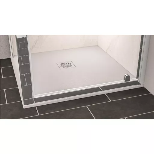 Crossland  800mm x 800mm Square Slate Finish Shower Tray - Light Grey