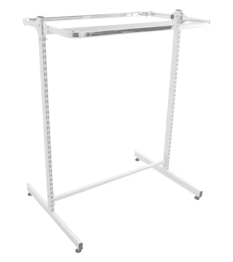 1000mm Wide White Gondola Bundle - No Shelves And Two D Rails