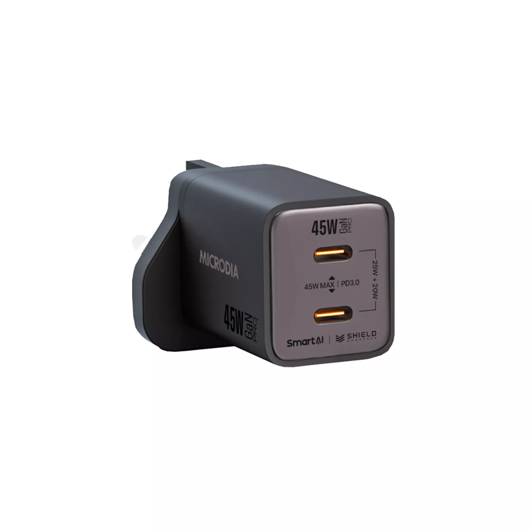45W Dual USB-C SmartAI PD Wall GaNPro Charger Plug in Default