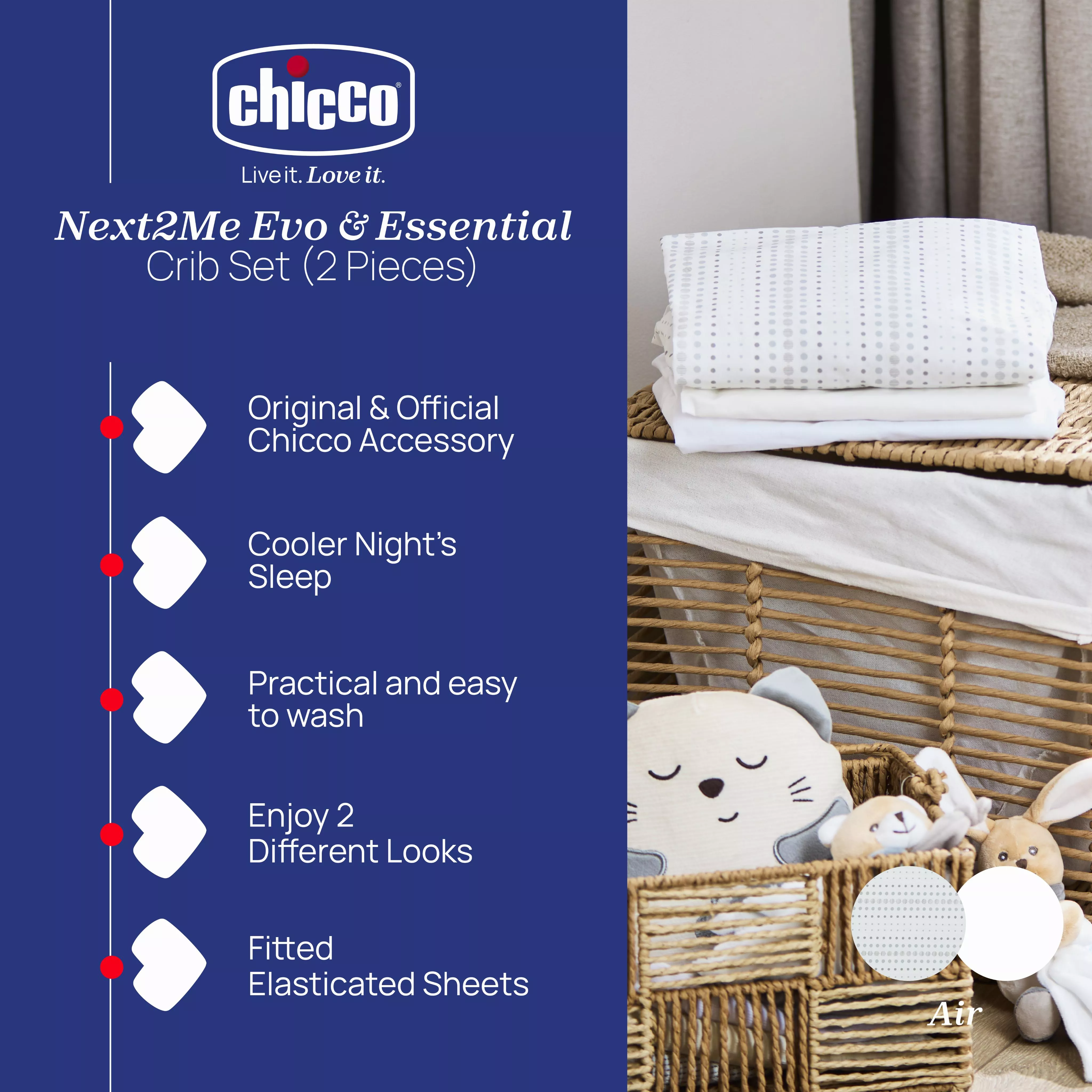 Chicco Next2Me Evo Essential Crib Set (2 Pieces) Cribs