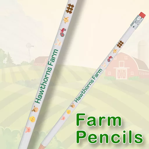 Farm Personalised Pencil with Eraser (100 pencils)