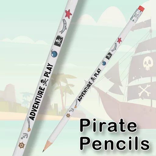 Pirate Personalised Pencil with Eraser (100 pencils)