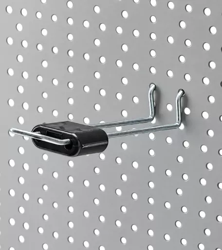 Black double-hook pegboard lock.png