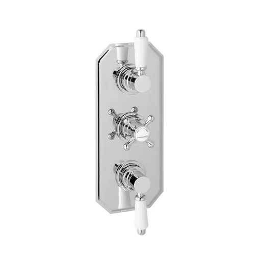 Traditional Triple Valve Plate - Chrome