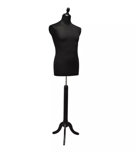 Exclusive Male Tailors Dummy with Tripod Base - Black