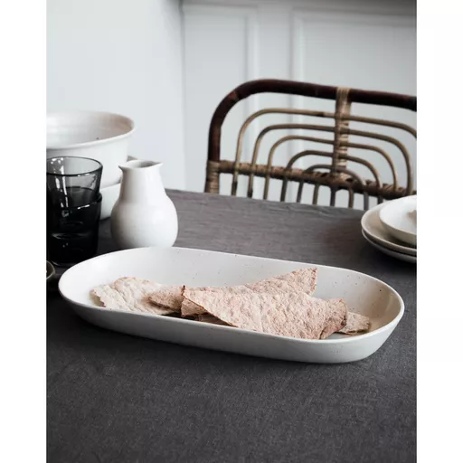 Serving dish, Pion, Grey/White - Large