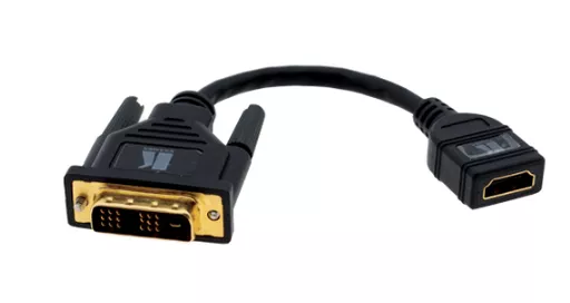 Kramer Electronics DVI-D (M) - HDMI (F) 0.3 m HDMI Type A (Standard) Black