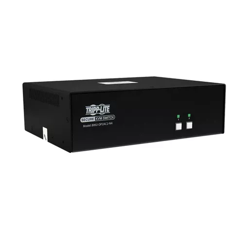 Tripp Lite B002-DP2AC2-N4 Secure KVM Switch, 2-Port, Dual Head, DisplayPort to DisplayPort, 4K, NIAP PP4.0, Audio, CAC, TAA