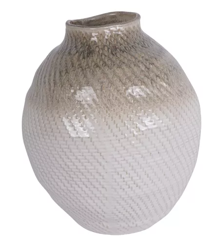 Ceramic Basket Weave Vase, Large