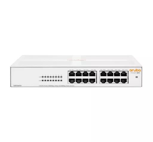 HPE Aruba Networking Aruba Instant On 1430 16G Unmanaged L2 Gigabit Ethernet (10/100/1000) 1U White