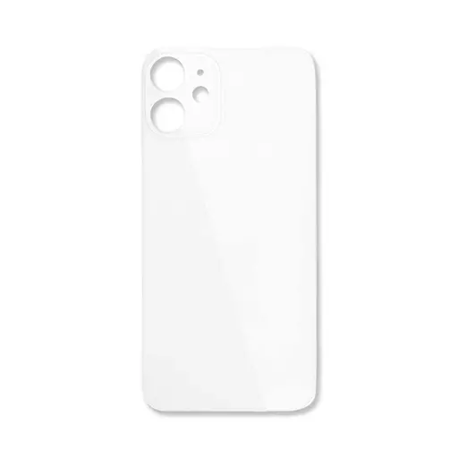 Back Glass (Big Hole) (No Logo) (White) (CERTIFIED) - For iPhone 12 Mini