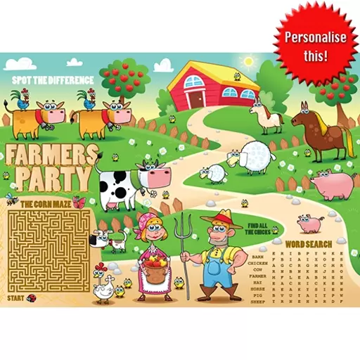 FARM ACTIVITY PLACE MAT - A4 - Pack of 500