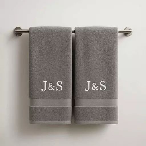 Personalised Initials Couple Embroidered Towels