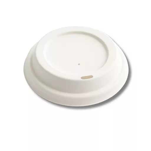 8OZ WOOD FIBER SIP THROUGH DOMED LIDS WHITE - (1X1000)