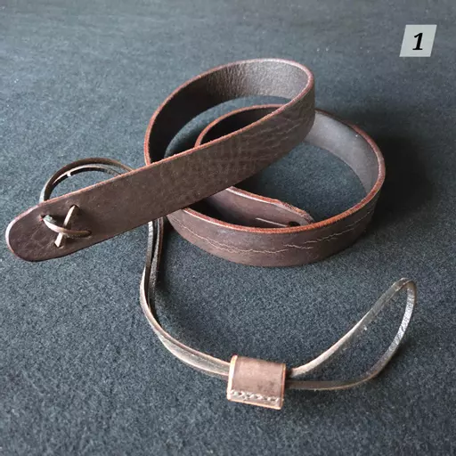 MS50 Brown Leather Mandolin Strap, B-stock (1)