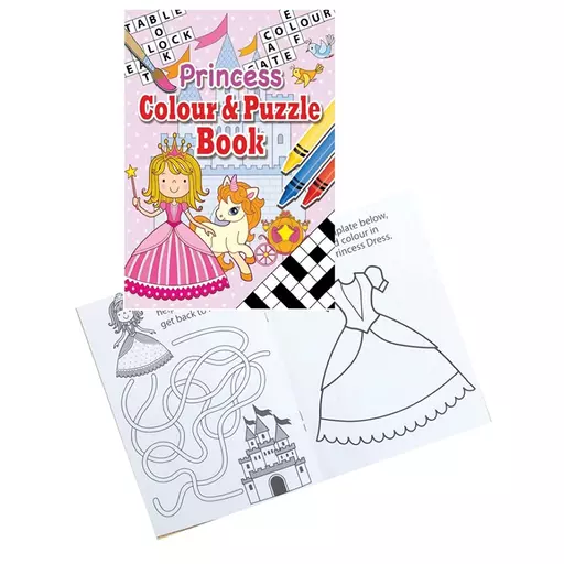 Princess Colour & Puzzle Book - 16pp - Pack of 48