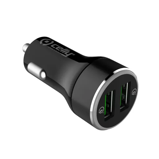 Celly CC2USBQC30BK mobile device charger Black USB Fast charging Auto