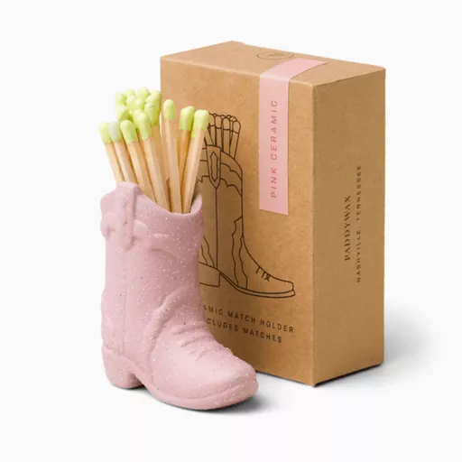 Paddywax Cowboy Boot Match Holder (25 Pcs) - Pink