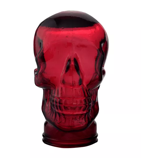 Red Glass Display Skull