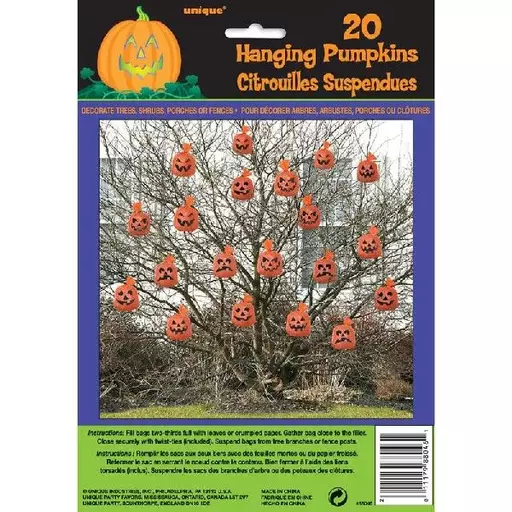 Pumpkin Hanging Leaf Bags (Pk 20)